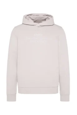 Hoodie mit Twill-Struktur und Stickerei stone