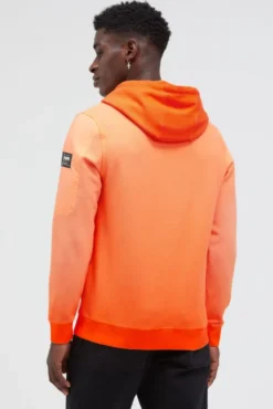 Hoodie Oil Dyed mit tonalen Ärmel-Patches orange