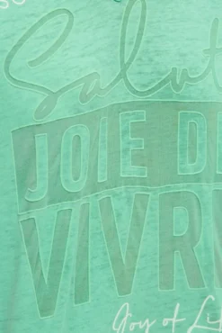 Hoodie-Top mit Ausbrenner-Effekten und Print french mint