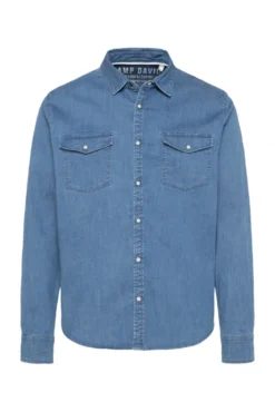 Jeanshemd mit Druckknöpfen light blue vintage