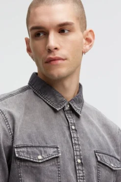 Jeanshemd Regular Fit stone grey | M