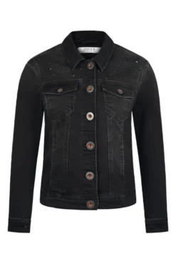 Jeansjacke JU:NE mit Schmucksteinen black washed metal