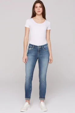 Jeans MI:RA Slim Fit blue vintage printed