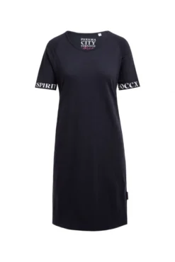 Jersey-Kleid mit Ärmel-Print blue navy