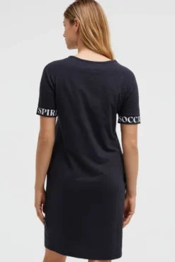Jersey-Kleid mit Ärmel-Print blue navy