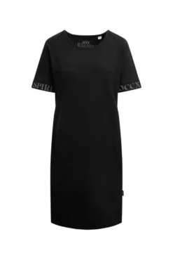 Jersey-Kleid mit Ärmel-Print black