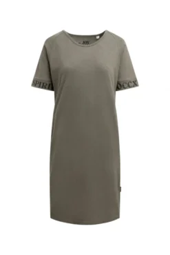Jersey-Kleid mit Ärmel-Print cool khaki