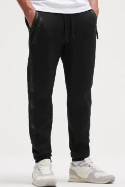 Jogginghose aus Interlock mit Seitentapes black | S