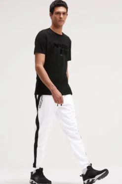 Jogginghose aus Interlock mit Seitentapes opticwhite