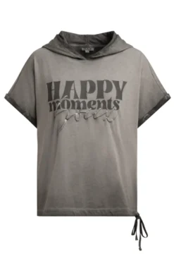 Kapuzenshirt mit Artwork und Tunnelzugband cool khaki