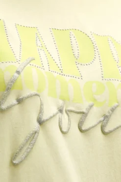 Kapuzenshirt mit Artwork und Tunnelzugband vivid lemon