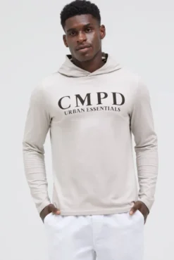 Kapuzenshirt mit CMPD Print french grey