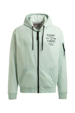 Kapuzensweatjacke Oil Dyed mit Rücken-Artwork faded mint
