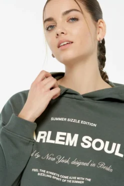 KE-LIS Cropped Hoodie dark green