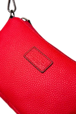 Kleine Crossbody Bag mit Label Badge clear red