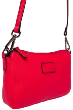 Kleine Crossbody Bag mit Label Badge clear red