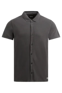Kurzarmhemd aus Pikee im Polo-Stil pure anthra