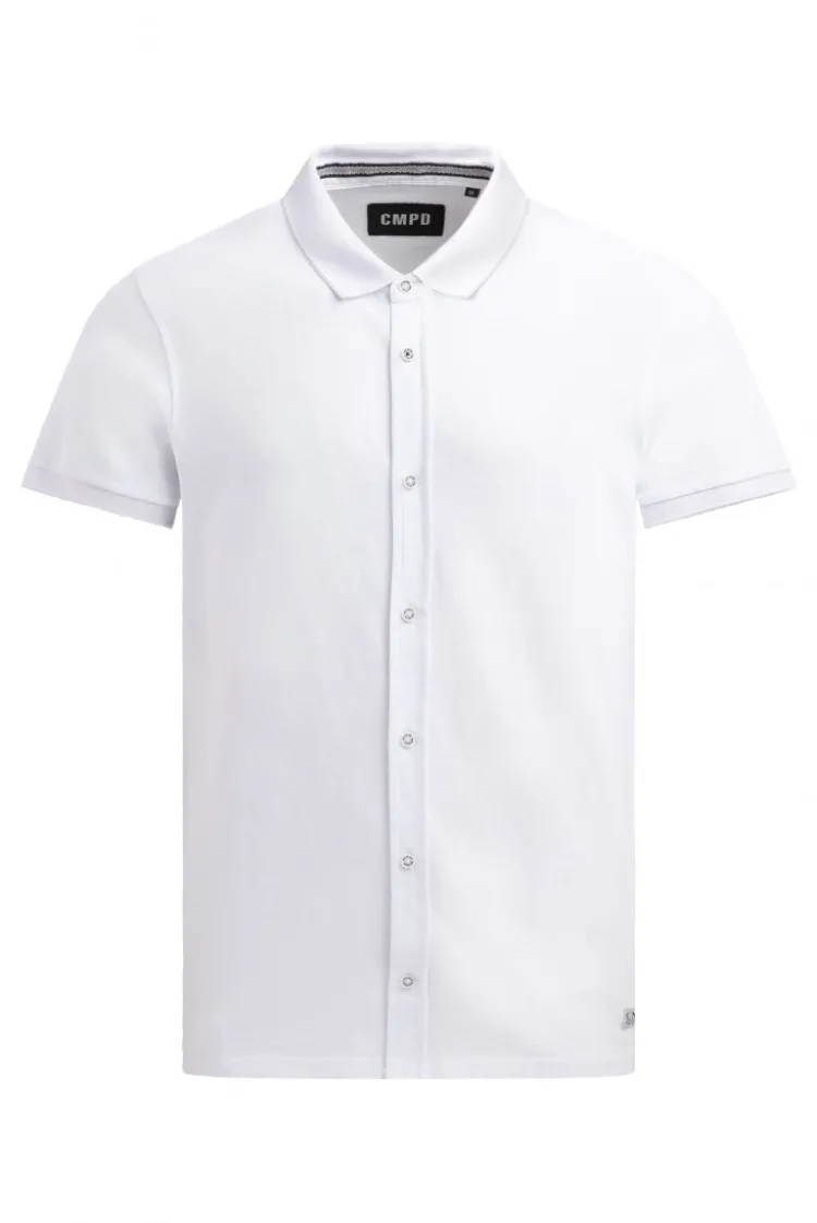Kurzarmhemd aus Pikee im Polo-Stil opticwhite