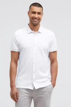 Kurzarmhemd aus Pikee im Polo-Stil opticwhite