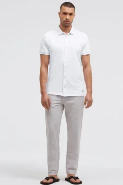 Kurzarmhemd aus Pikee im Polo-Stil opticwhite