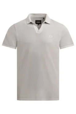 Kurzarmpolo aus Pikee mit Logostick french grey