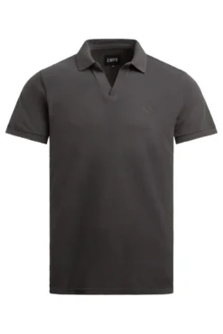 Kurzarmpolo aus Pikee mit Logostick pure anthra