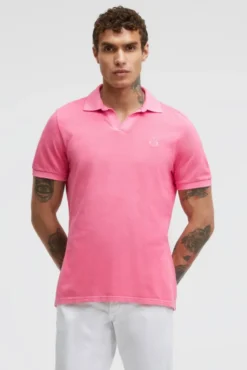 Kurzarmpolo aus Pikee mit Logostick summer pink