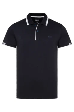 Kurzarmpolo mit Streifen-Details blue navy