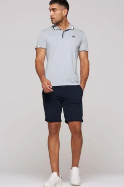 Kurzarmpolo mit Streifen-Details smokey mint