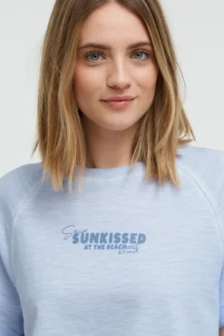 Kurzarm-Sweatshirt mit Back - Artwork soft ocean