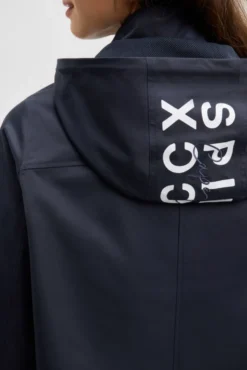 Kurzjacke mit Kapuze und Artworks blue navy