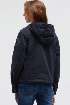 Kurzjacke mit Kapuze und Kordelzug im Saum blue navy | XXXL