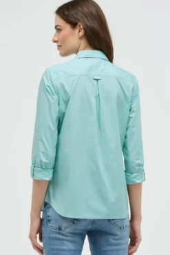 Langarmbluse mit Gradient Flockprint misty mint