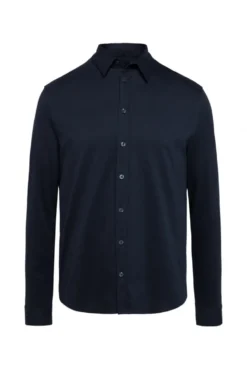 Langarmhemd aus Baumwoll-Jersey Slim Fit true navy