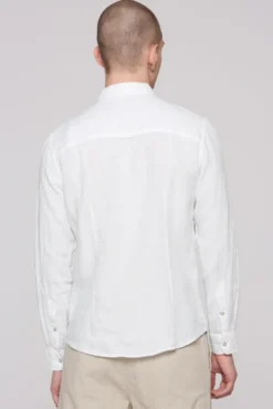 Langarmhemd aus Leinen opticwhite