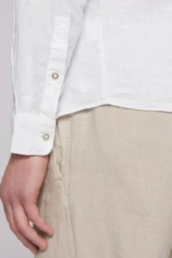 Langarmhemd aus Leinen opticwhite