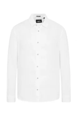 Langarmhemd aus Leinen opticwhite