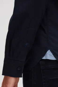 Langarmhemd mit Klappentaschen und Prints blue navy