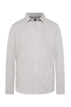 Langarmhemd mit Mini Pepitamuster grey melange