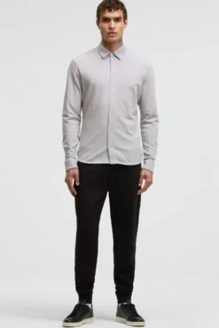 Langarmhemd mit Mini Pepitamuster grey melange