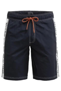 Lange Badeshorts mit Logo-Tapes blue navy