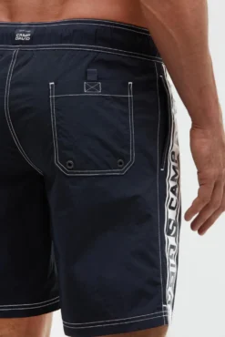 Lange Badeshorts mit Logo-Tapes blue navy