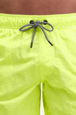 Lange Badeshorts mit Logo-Tapes neon lime