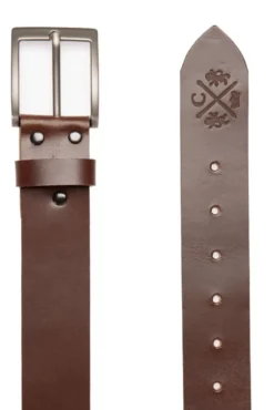 Ledergürtel mit matter Dornschließe brown