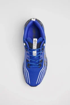Leichter Sneaker im Knit-Design mit Rubber Artwork strong blue