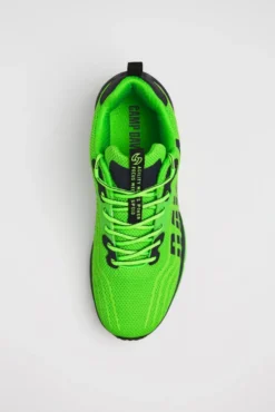 Leichter Sneaker im Knit-Design mit Rubber Artwork tech green