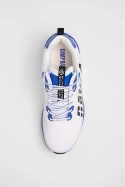 Leichter Sneaker im Knit-Design mit Rubber Artwork white