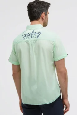 Leichtes Kurzarmhemd mit Logo Artwork light mint