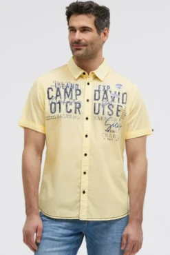 Leichtes Kurzarmhemd mit Logo Artwork lemon juice