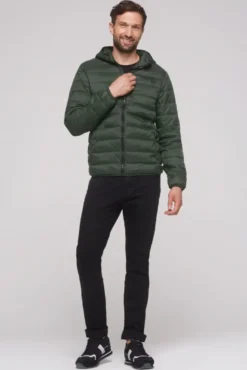 Leichte Steppjacke mit Kapuze khale green